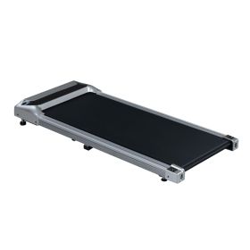 2.5HP Under Desk Treadmill, Portable Walking Pad for Home & Office, Compact Running & Walking Machine with Remote Control, LED Display, Silver