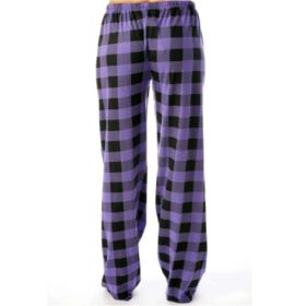 Women's Stretch Plaid Casual Pants With Pockets (Option: Light Purple-M)