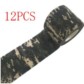 Camouflage Non-woven Elastic Bandage (Self-adhesive) (Option: 3style-5cm-12PCS)
