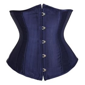 SEXY Gothic Underbust Corset and Waist cincher Bustiers Top Workout Shape Body Belt Plus size Lingerie S-6XL (Color: 7055-navy, size: L)