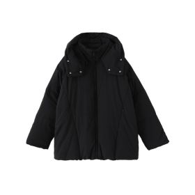 Casual Detachable Hooded 90 White Duck Down Jacket (Option: Black-L)